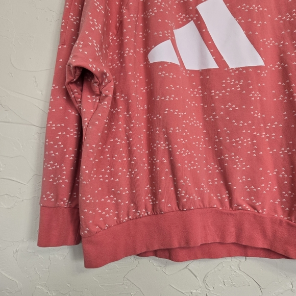 Adidas Pink White Loose Pullover Sweatshirt, L - Picture 4 of 10